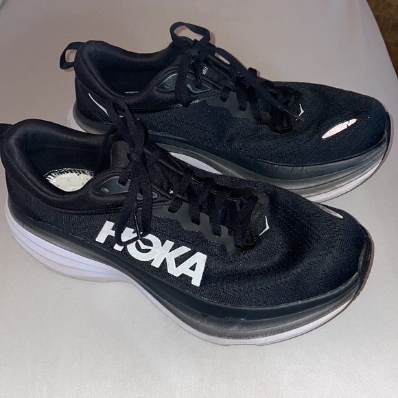 Hoka Other - Hoka bondi 8 men’s black and white tennis shoes size 9.5